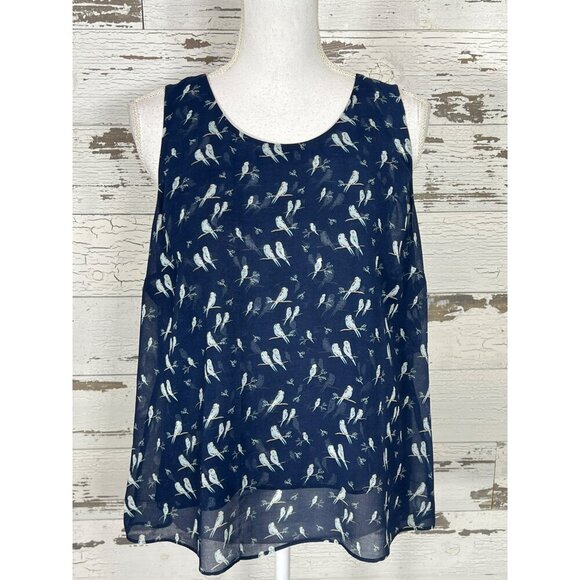 CABI Chirp Top Sleeveless Blouse Blue Sz L #3447 NWOT - Picture 3 of 4